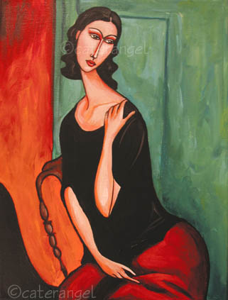 Frida Kahlo Meets Modigliani  � 2005 Cate Rangel