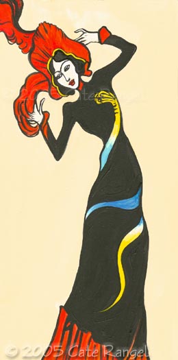 Frida Kahlo Meets Toulouse Lautrec � 2005 Cate Rangel